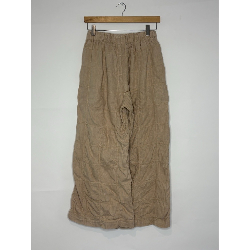 Jungmaven 100% Hemp Straight Leg Pull On Elastic Pants Tan Boho Womens Small - Picture 2 of 11
